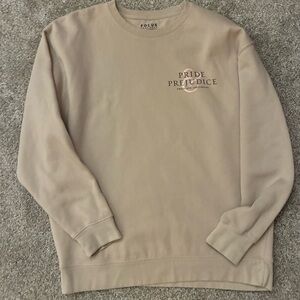 Women Beige 'Pride & Prejudice' Crewneck Sweatshirt